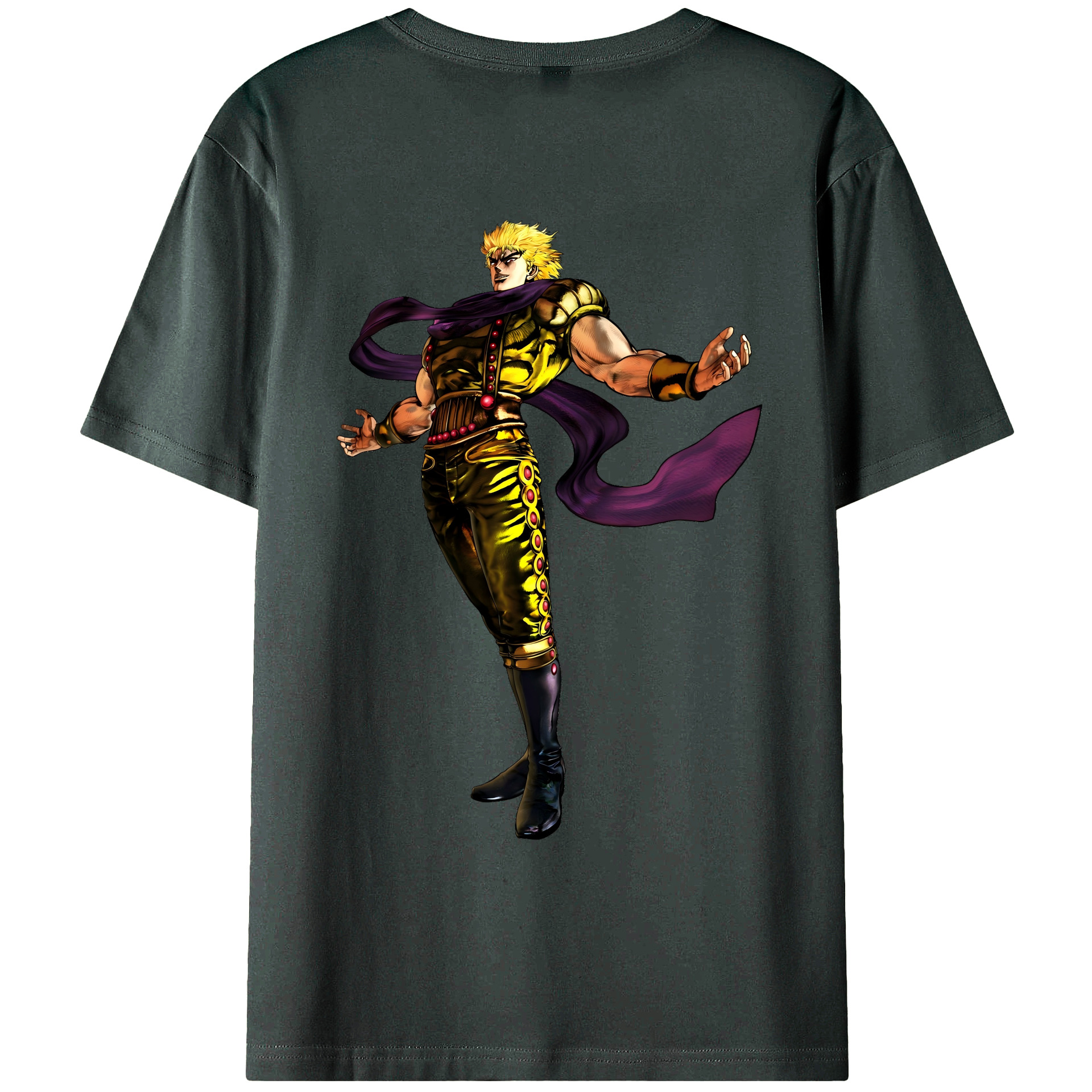 （画像用） ジョジョの奇妙な冒険 ディオ?ブランドー JoJo's Bizarre Adventure Dio Brando 綿100％ メンズ半袖Tシャツ（バックプリント） 通気性